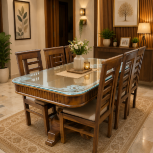 6 Seater Sheesham Wood Dining Set