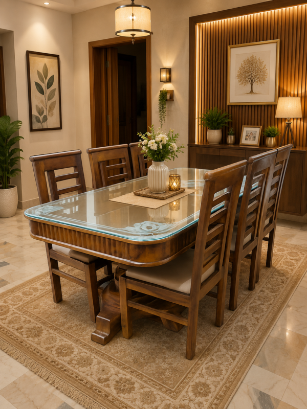 6 Seater Sheesham Wood Dining Set
